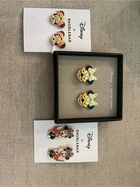 BaubleBar Disney Minnie Mouse Stud Earring Set — Yellow, Black, Red, Pink
